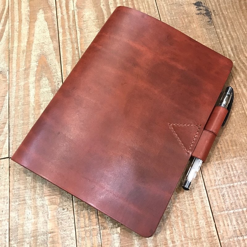 純手工製作手工染色皮革Ａ5 20孔活頁筆記本(免費印字，繡字） - 筆記本/手帳 - 真皮 多色