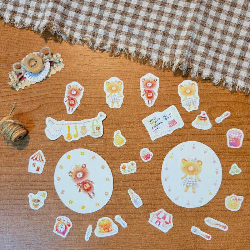 Coffee & Cherry Bear Flake Sticker - Stickers - Paper White