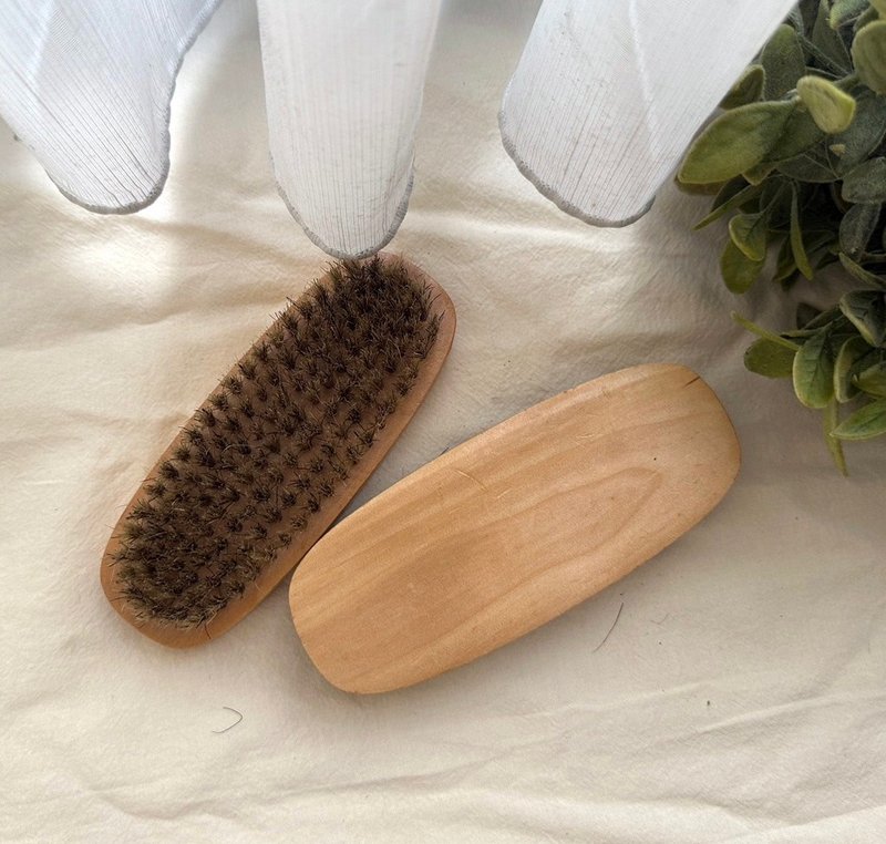 Advanced shoe brush-bristle brush-leather cleaning - แผ่นรองเท้า - ไม้ สีกากี