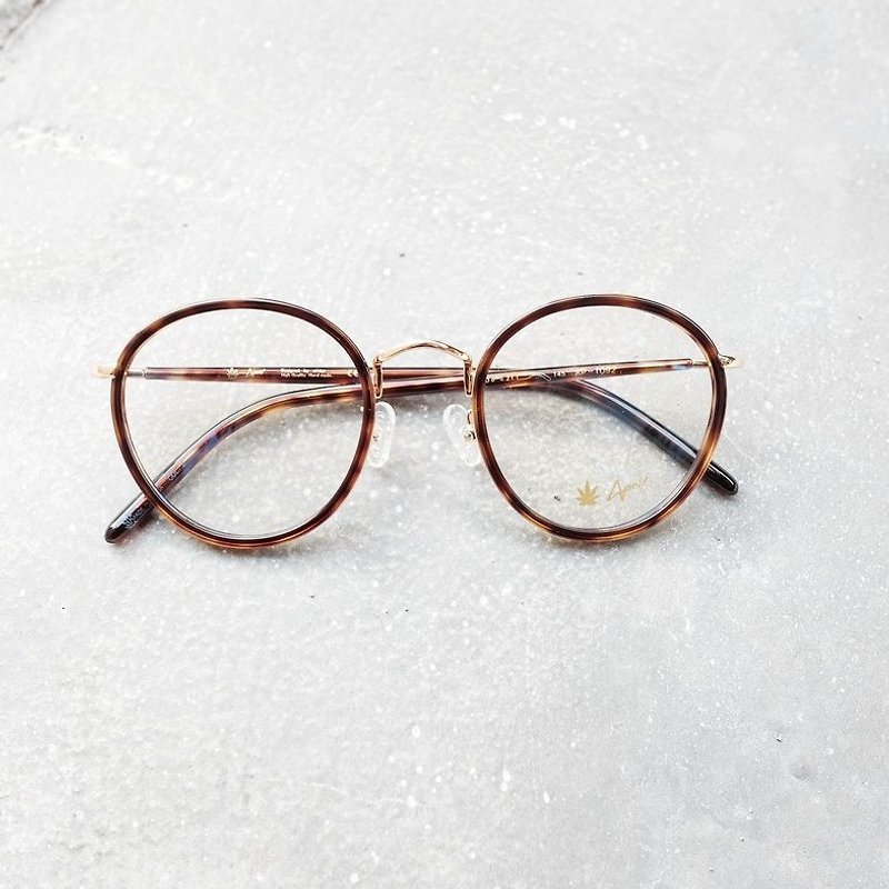 【目目商行】韓國新款 復古大框 圓框 板材眼鏡 鏡框 玳瑁 - 眼鏡/眼鏡框 - 其他材質 咖啡色