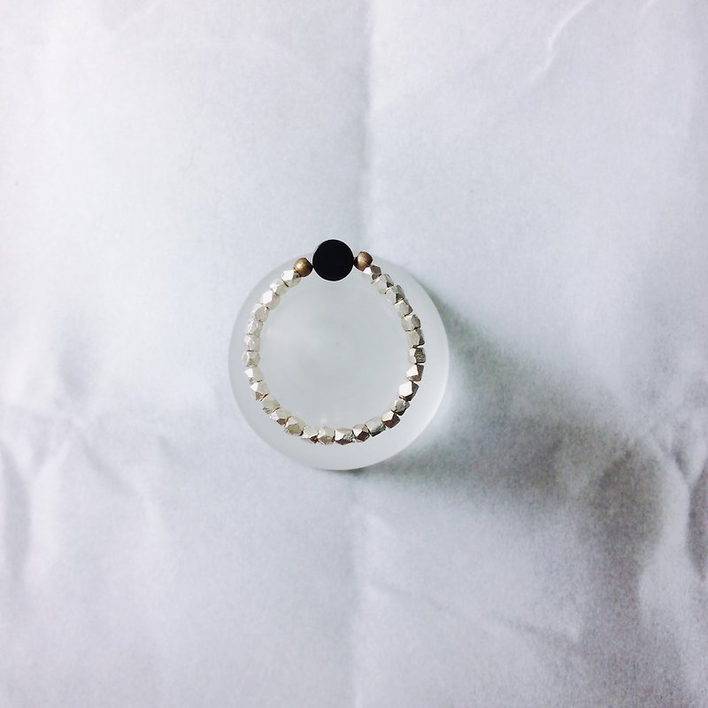 // VÉNUS 觅 black agate brass soft ring 925 sterling silver brass natural stone ring // - General Rings - Stone Black