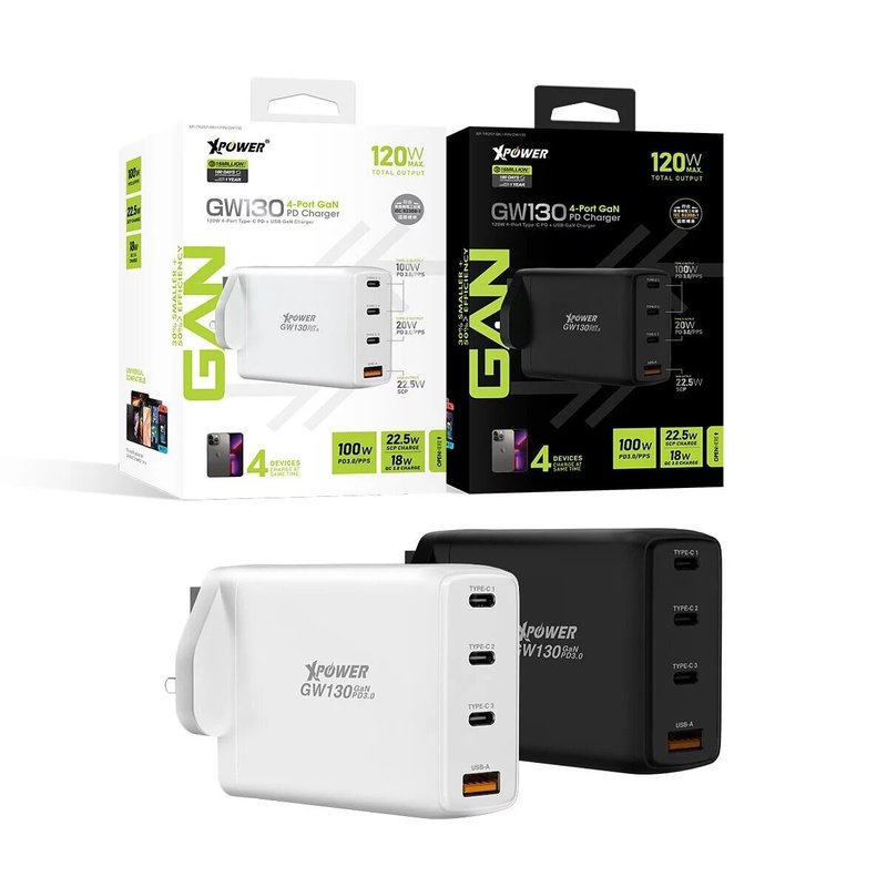 (白色)GW130 120W PD 3.0/PPS/QC/SCP充電器 - 手機配件 - 其他金屬 白色