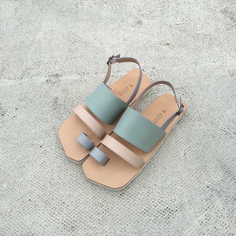 CLAVESTEP XIII Sandals - Leather Sandals - thirteen - summer color  For men - รองเท้ารัดส้น - หนังแท้ สึชมพู