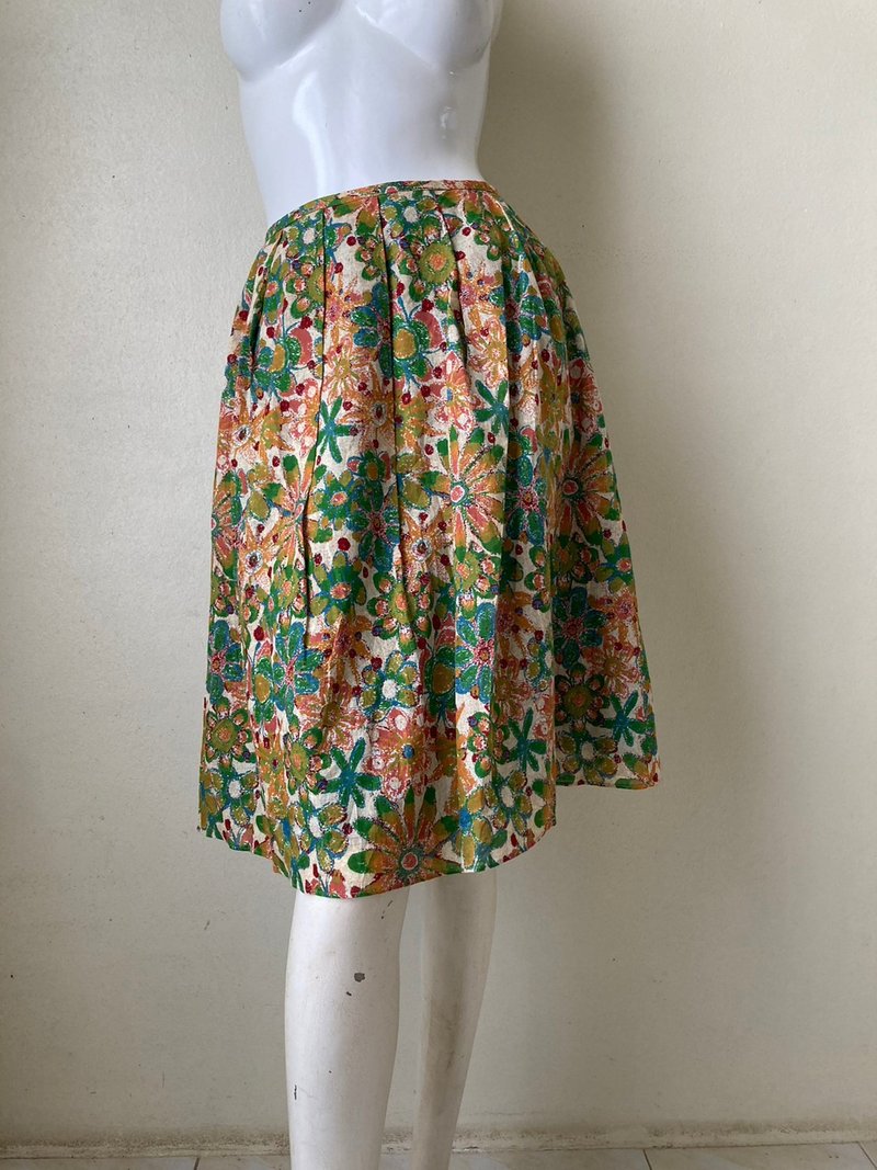 Vintage 1990s Jocomomola floral Mini Skirt Size 40 waist 26 - 裙子/長裙 - 棉．麻 