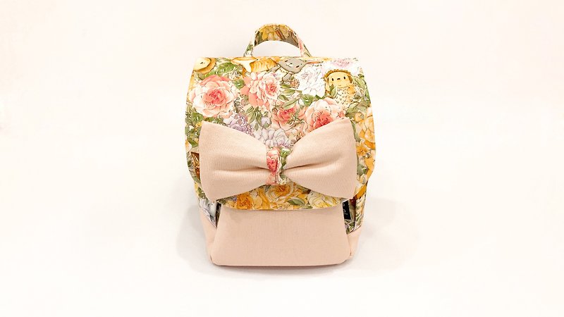 Children's Backpack Bow Knot Backpack Pre-Order Model - Backpacks & Bags - Cotton & Hemp Pink