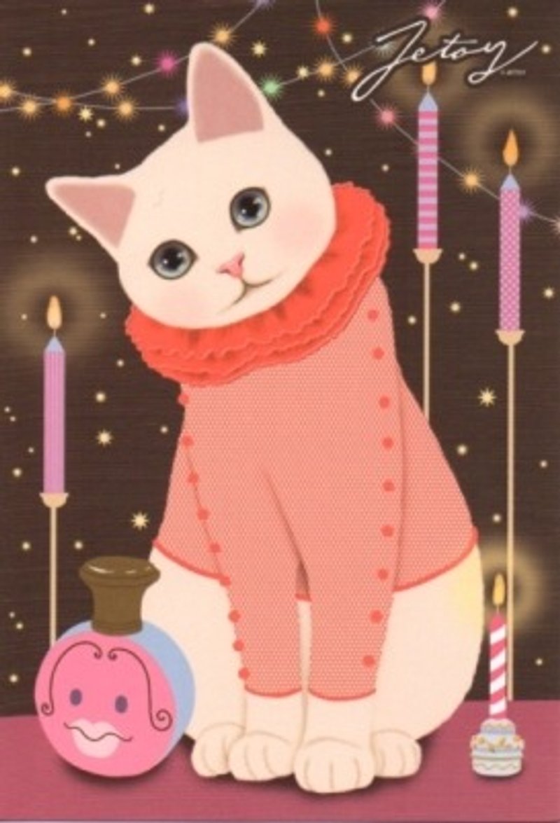 Jetoy,choo choo甜蜜貓夜晚系列明信片 (J1210603) 貓 聖誕卡 - 心意卡/卡片 - 紙 多色