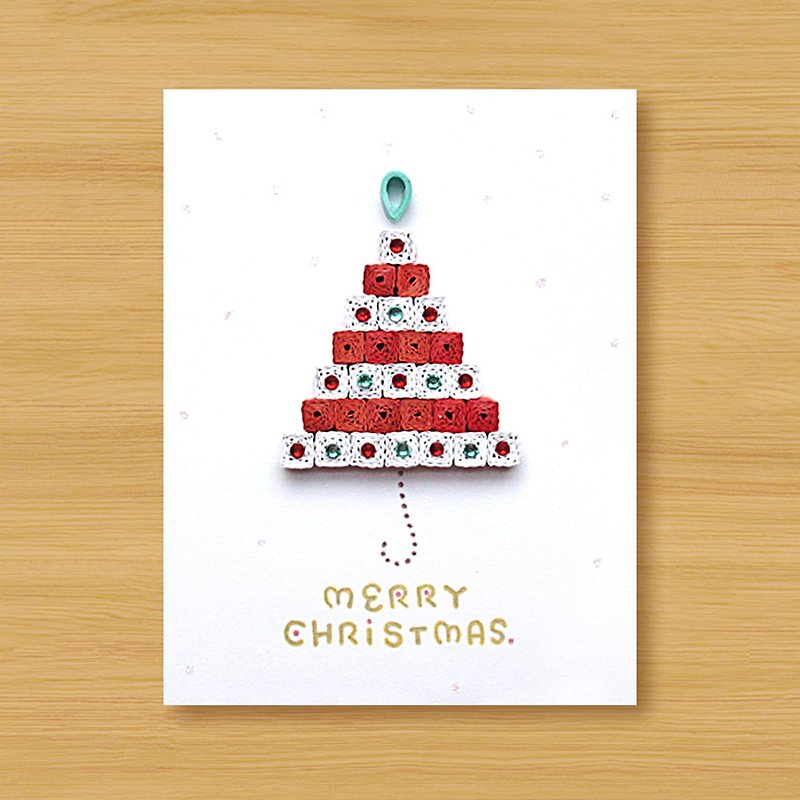 ( 3款供選擇 ) 手工捲紙卡片 _ 童話世界聖誕祝福_CHRISTMAS - 卡片/明信片 - 紙 紅色