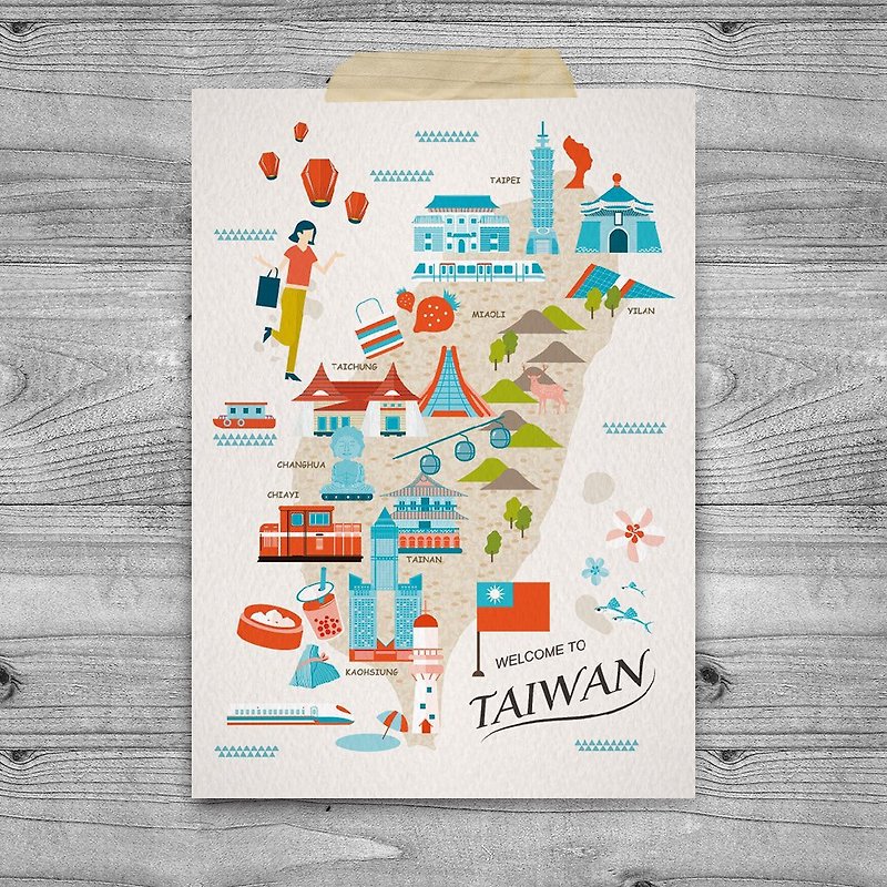 台湾イメージポストカード-旅行台湾B - カード・はがき - 紙 ホワイト