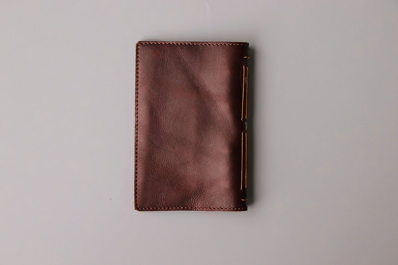 2019 leather hole clip million hand account / imitation old brown - Notebooks & Journals - Genuine Leather Brown
