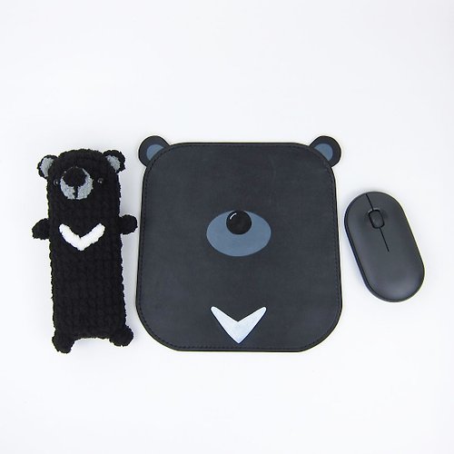 Akira 明製革 【FunmayXAkira明製革】台灣黑熊-滑鼠墊+手腕枕組