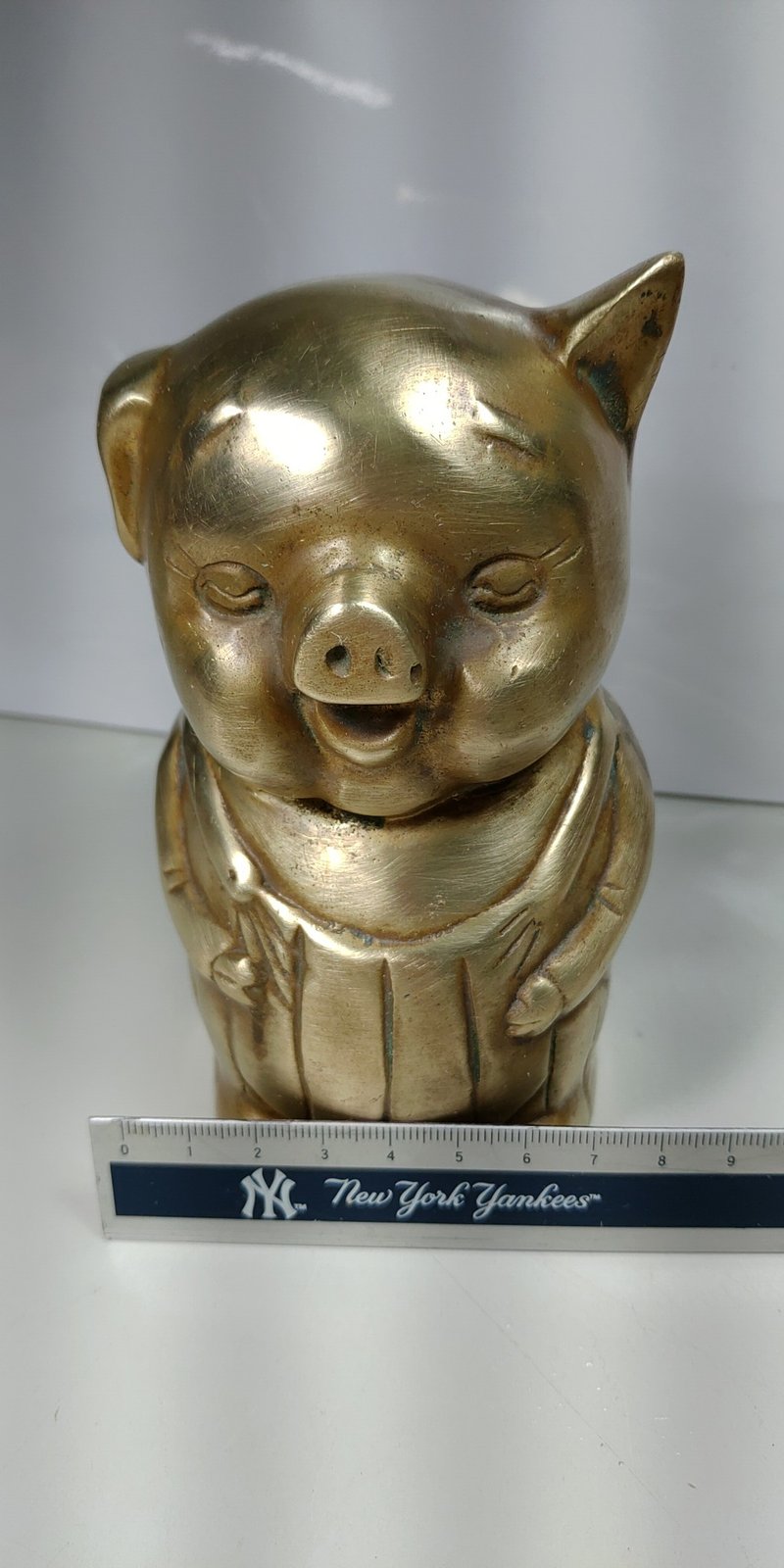 早期收藏工業風_老銅豬小弟撲滿_存錢筒紙鎮擺飾 - 存錢筒 - 銅/黃銅 