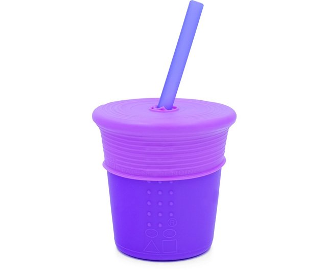 Silikids 8oz Silicone Straw Tumbler Purple