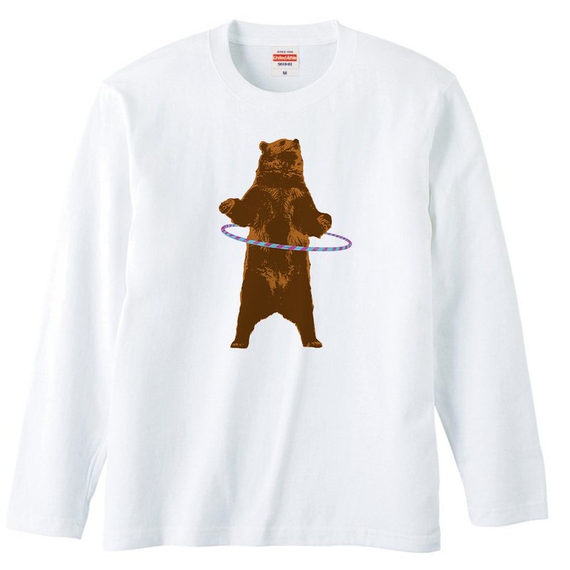 Long sleeve t-shirt / Bear and ring - Men's T-Shirts & Tops - Cotton & Hemp White