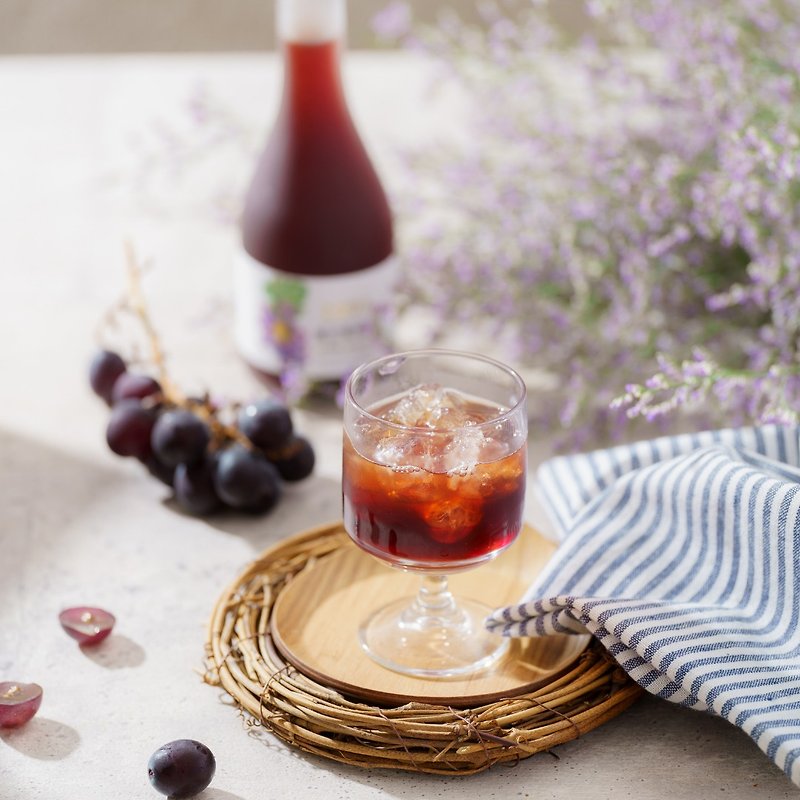 [Chu Yi Food Office] 1095 days matured black grape vinegar 300ml pure brewed fruit vinegar as a souvenir - Vinegar & Fruit Vinegar - Glass Purple