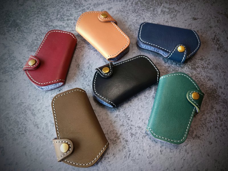 Handcrafted Leather Goods | Jin Gan Yin | Car Key Case | Key Pouch | Remote Key Cover | M | Motorcycle Lock Pouch | Stitching - ที่ห้อยกุญแจ - หนังแท้ 