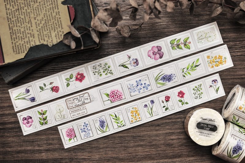 Spring Forest Stamp - 3.5cm - Washi Tape - Paper Multicolor