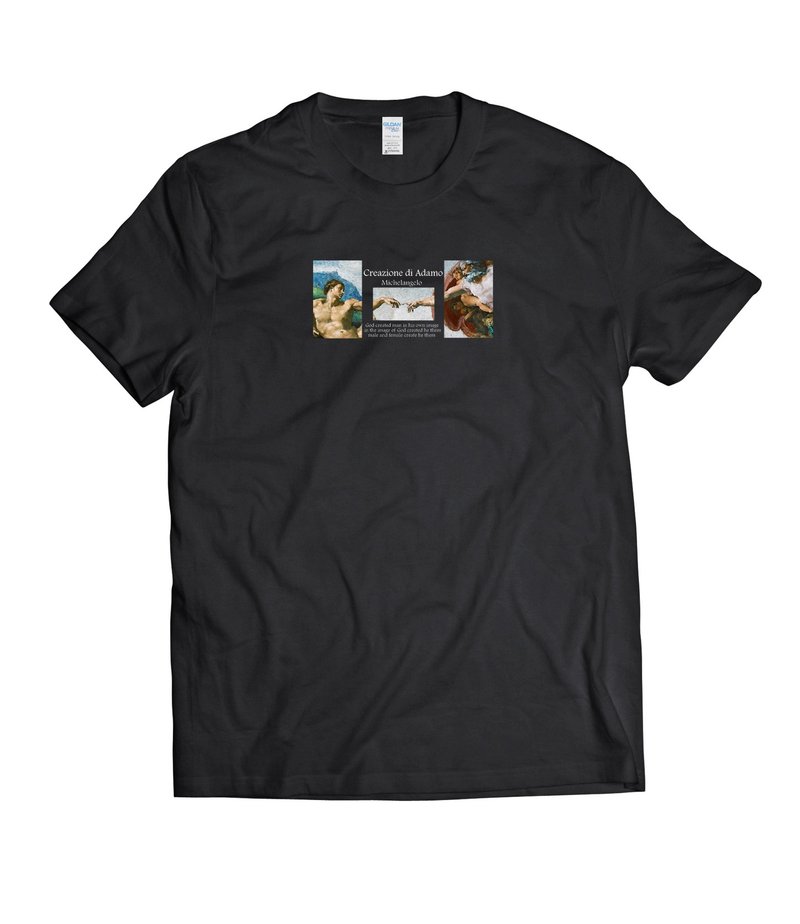 創造亞當-T-shirt 白/黑/灰/藏青 - 男 T 恤 - 棉．麻 多色