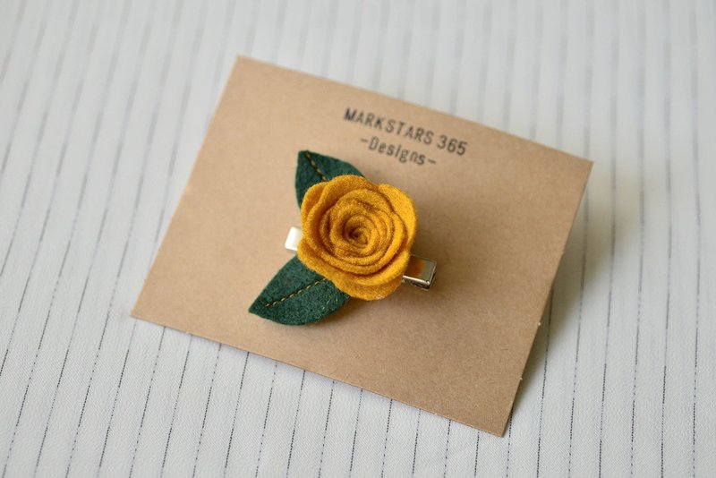 Rose Fairy Hair Clip-Turmeric - เครื่องประดับผม - เส้นใยสังเคราะห์ สีเหลือง