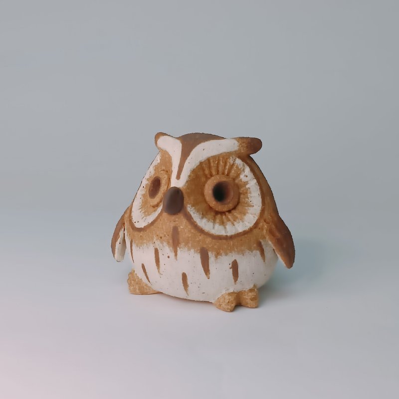 Mini Q-version owl-Lanyu scops owl/pottery/original design - ของวางตกแต่ง - ดินเผา 