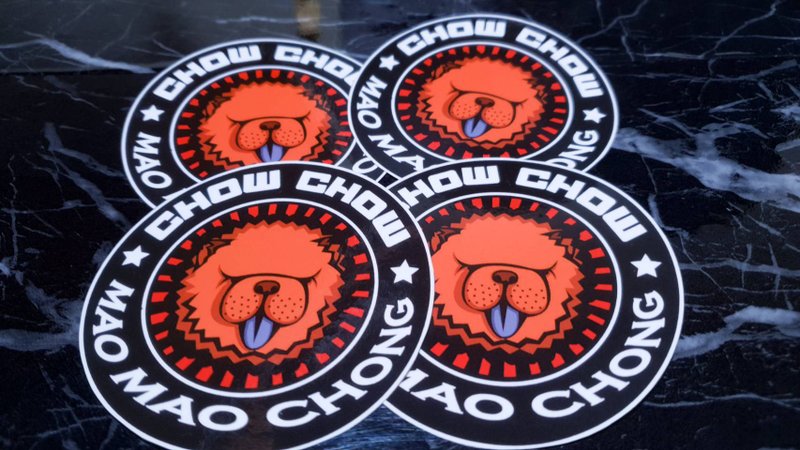 Chow Chow Sticker Wenchuang Sticker Chow Chow Dog - สติกเกอร์ - กระดาษ สีส้ม