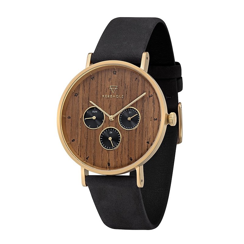 KERBHOLZ-原木手錶-CASPAR-核桃木(42mm) - 女裝錶 - 其他材質 金色