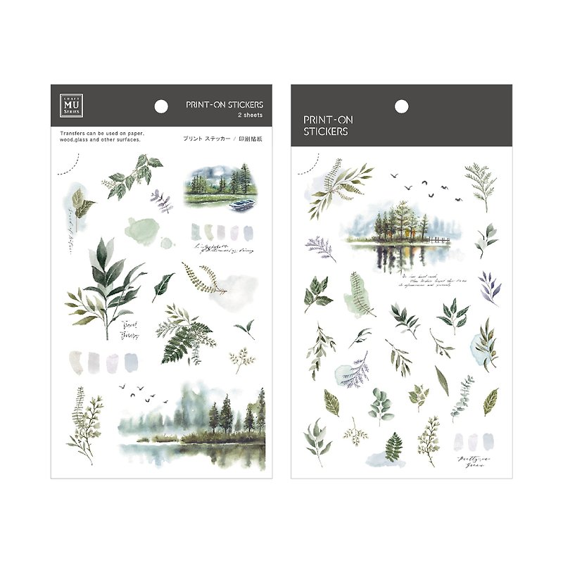 【Print-On Stickers 轉印貼紙】no.216-自然之聲 | 花草系列 - 貼紙 - 其他材質 綠色