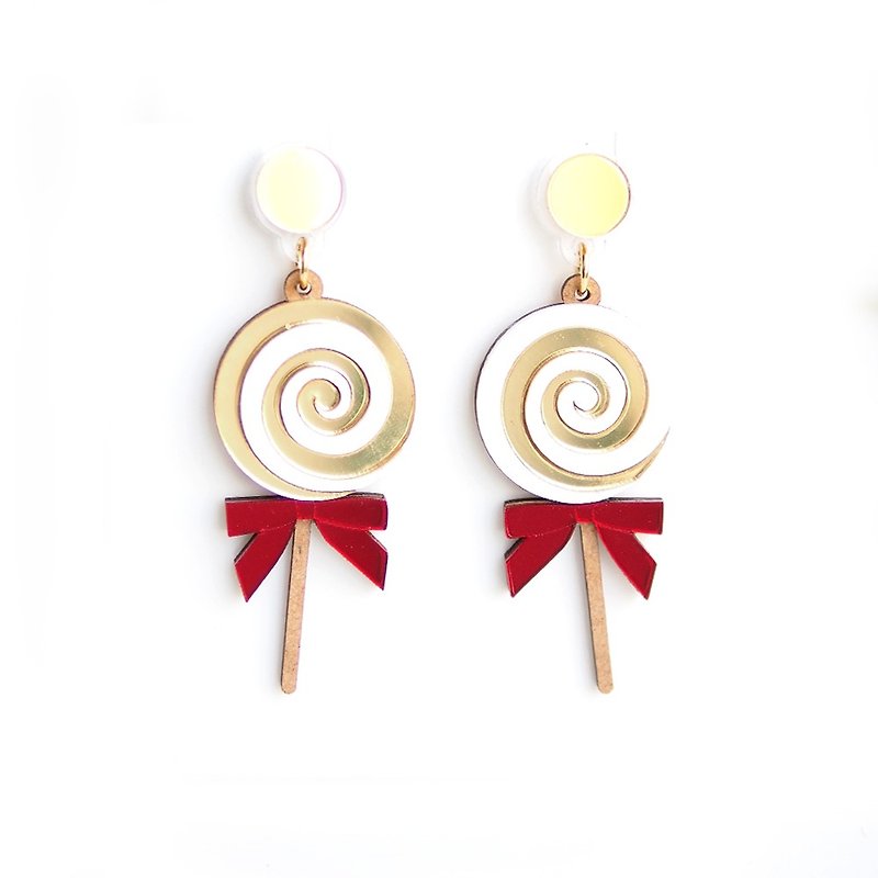 Lollipop Earrings - ต่างหู - อะคริลิค สีทอง