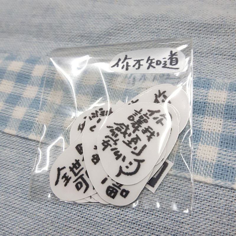 / You don't know / transparent matte handwritten sticker set - Stickers - Waterproof Material 