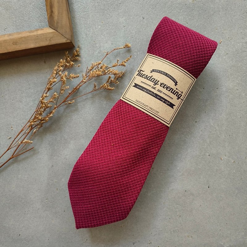 Necktie Red Waffle - Ties & Tie Clips - Other Materials Red