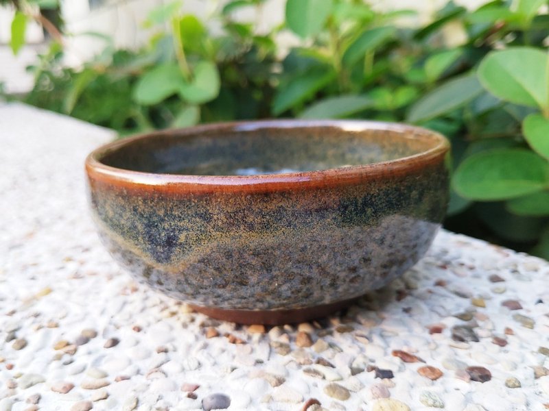 手作陶皿 | 小圓缽 醬料碟 - 碟子/醬料碟/醬油碟 - 陶 藍色