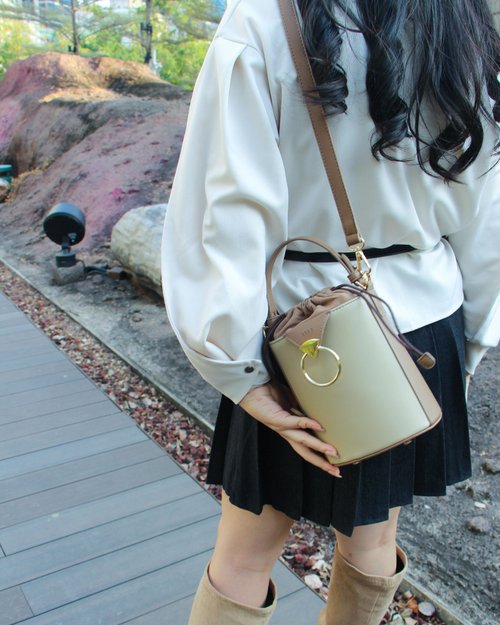 RBRK Designer handbag & Accessories 人氣王小清新Rachel Mini 迷你水筒袋長/短帶兩用純素皮革 花生醬