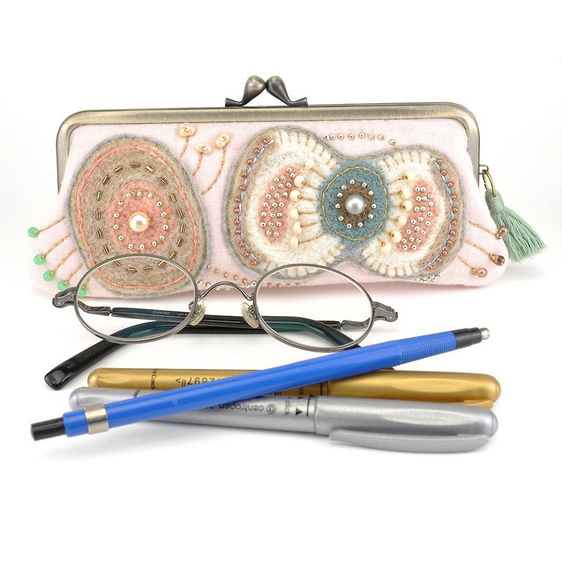 Glasses case pen case Coin (25) - Glasses & Frames - Other Materials Pink