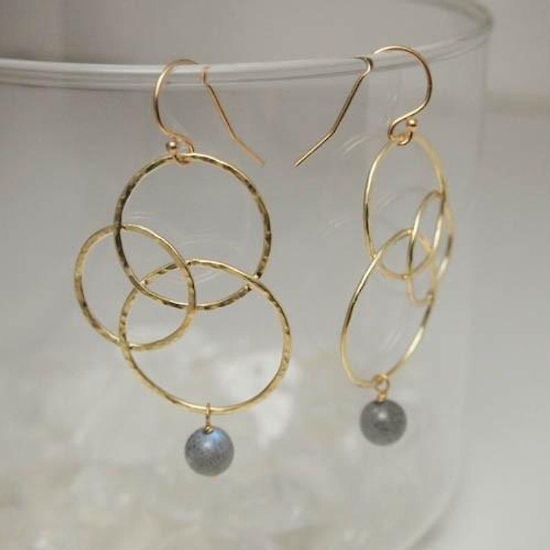 circle earrings gd 【FP214】 - Earrings & Clip-ons - Other Metals Gold