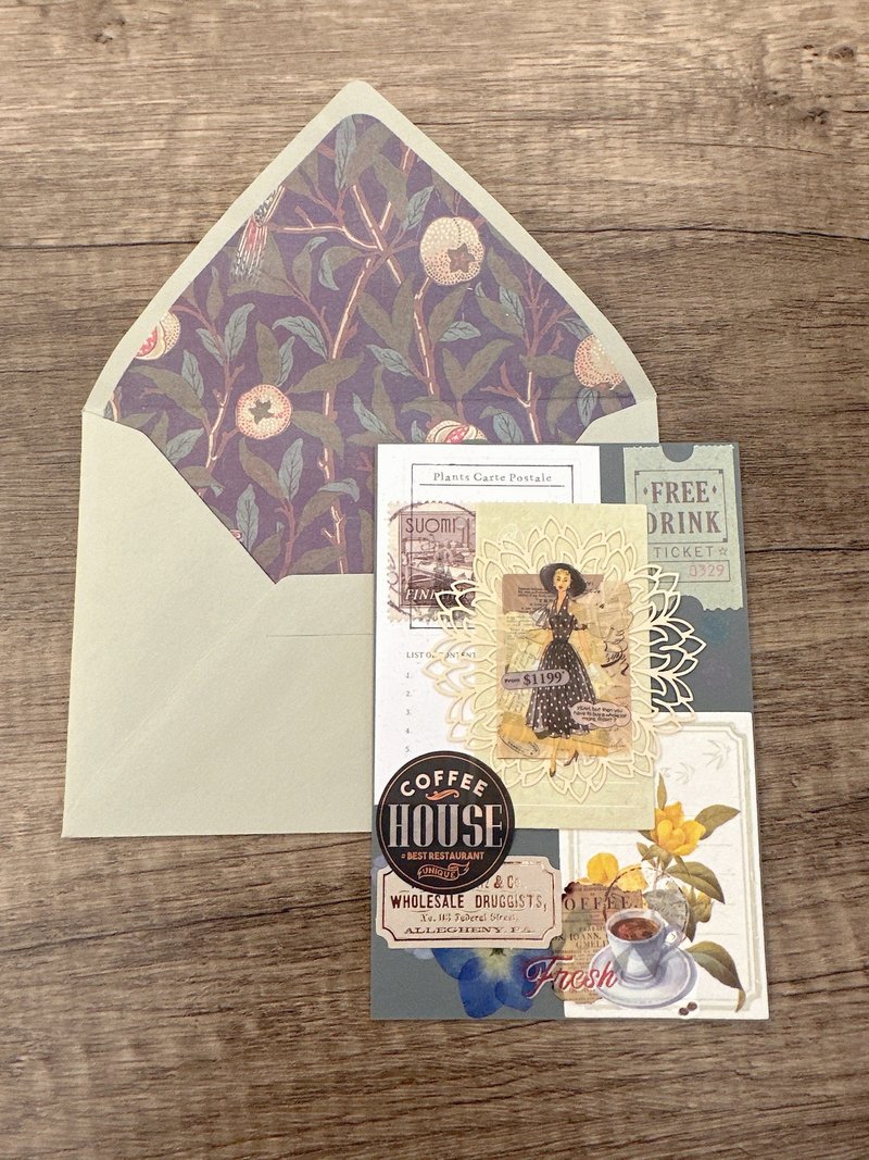 現貨手帳拼貼卡片/萬用卡片 - 卡片/明信片 - 紙 卡其色