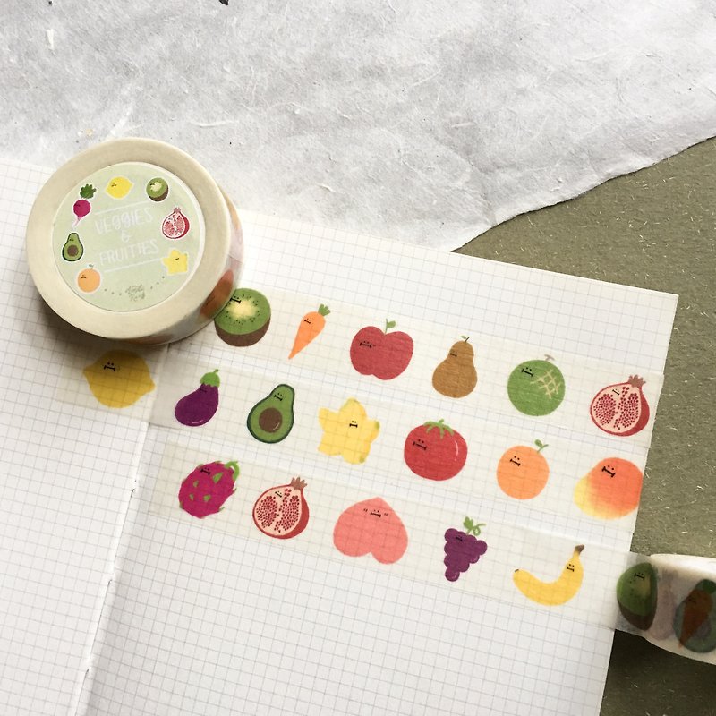 Fruit Kingdom Paper Tape - มาสกิ้งเทป - กระดาษ หลากหลายสี