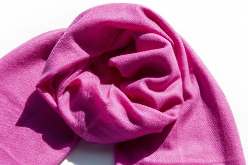 omhandmade 喀什米爾Cashmere/羊絨圍巾/純羊毛圍巾披巾/戒指絨披肩-櫻花粉紅