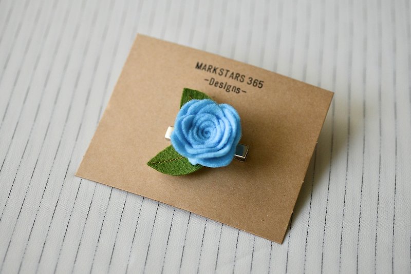 玫瑰仙子髮夾 - 天藍 - 髮夾/髮飾 - 聚酯纖維 藍色