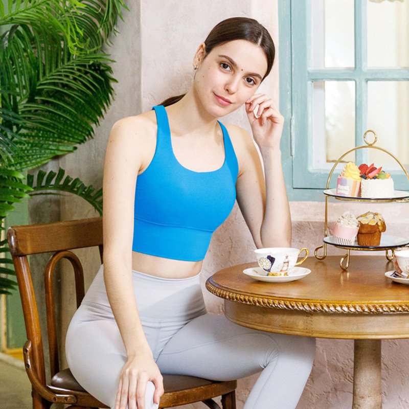 【NAMASTE】Mavis 性感美背運動內衣 - 亮藍 - 運動內衣 - 尼龍 藍色