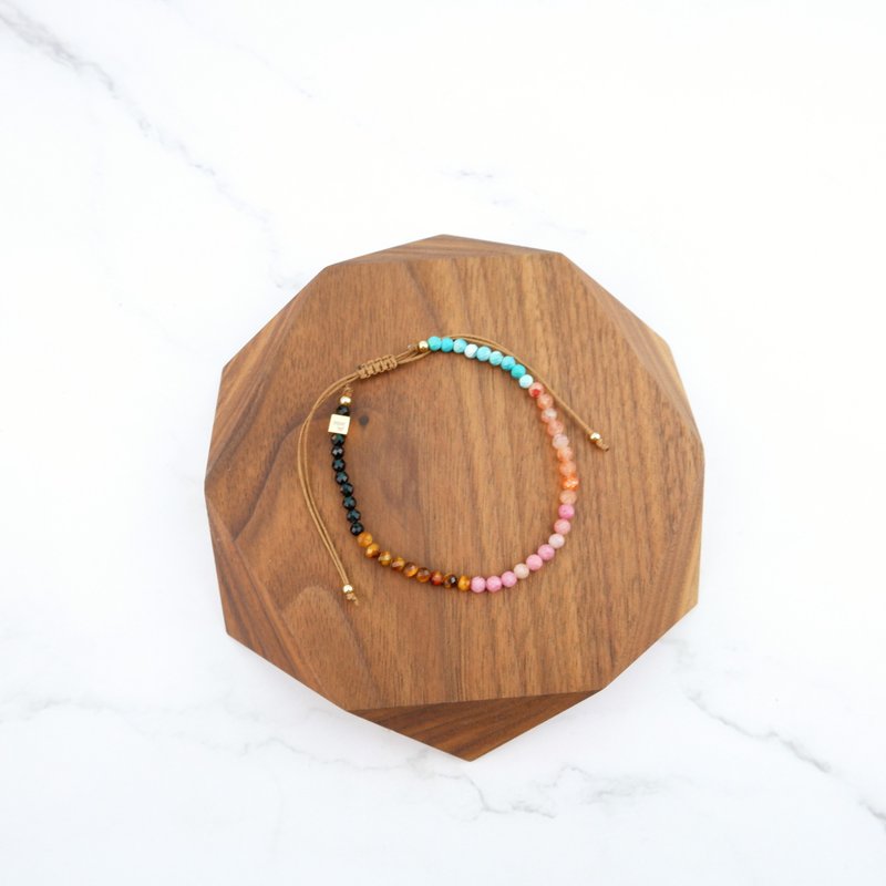 Multi round stone Slider Bracelet For born on Tuesday - Bracelets - Stone Multicolor