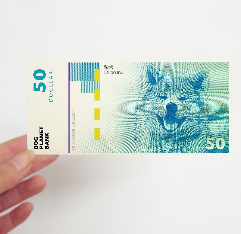 祝福卡片-創意狗年代幣-新年祝福紅包利是-狗年生肖紙幣書籤 - 利是封/揮春 - 紙 藍色