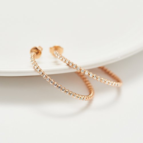 SOIRÉE BY N.Y. 蒔華芮設計師輕珠寶 燦耀排鑽圈型耳環 (共兩色)