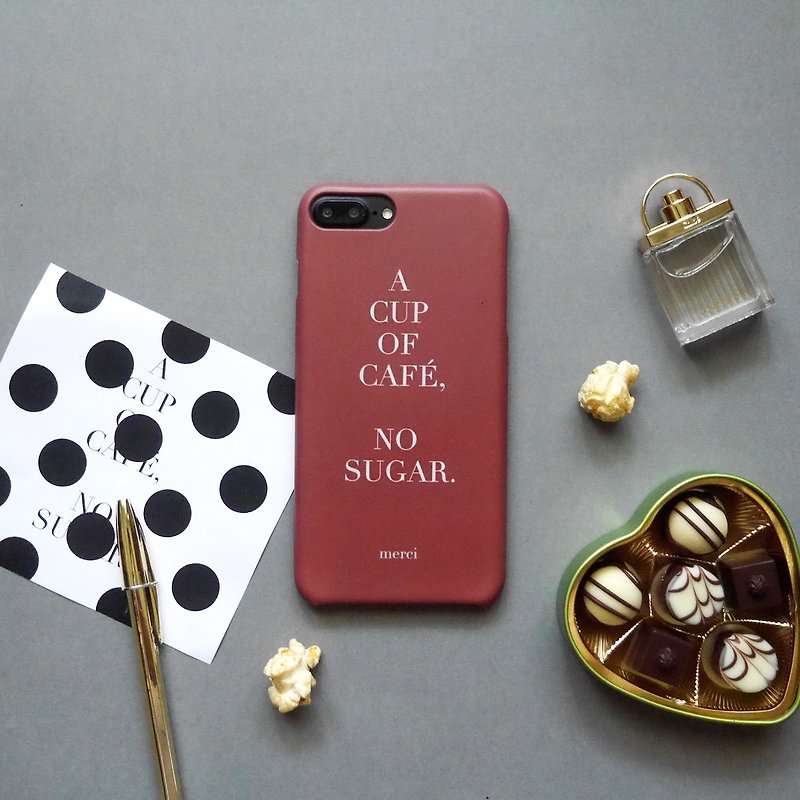 No sugar cafe mobile phone case - เคส/ซองมือถือ - วัสดุอื่นๆ สีนำ้ตาล