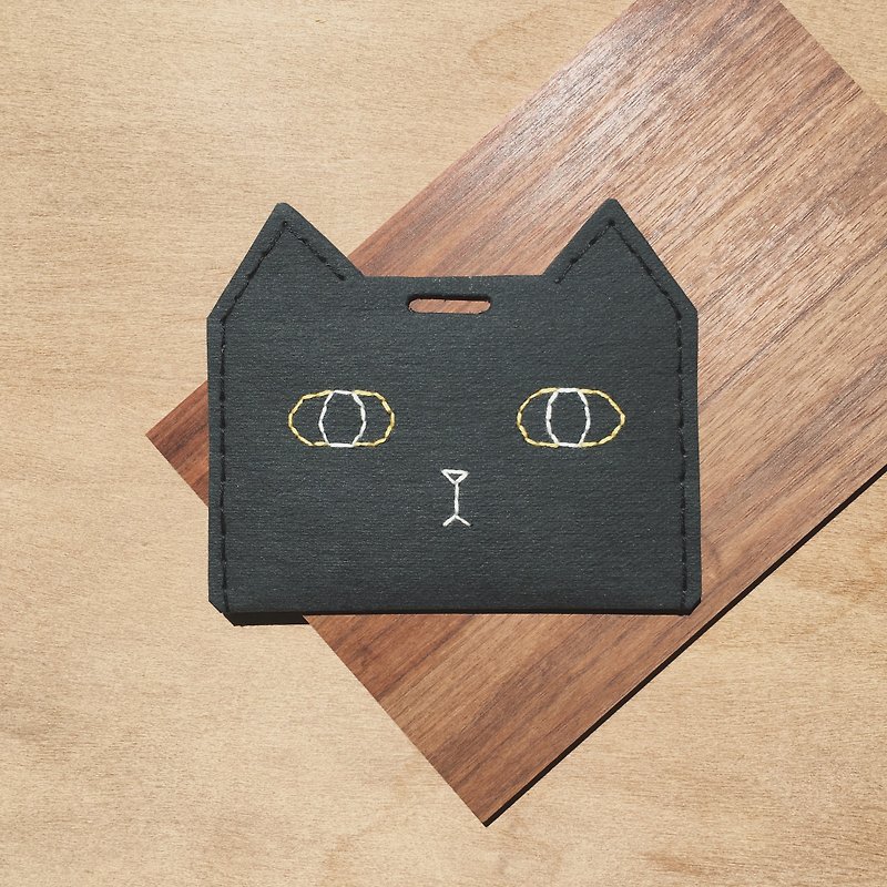 ブラック猫のチケットクリップ - パスケース - 紙 ブラック