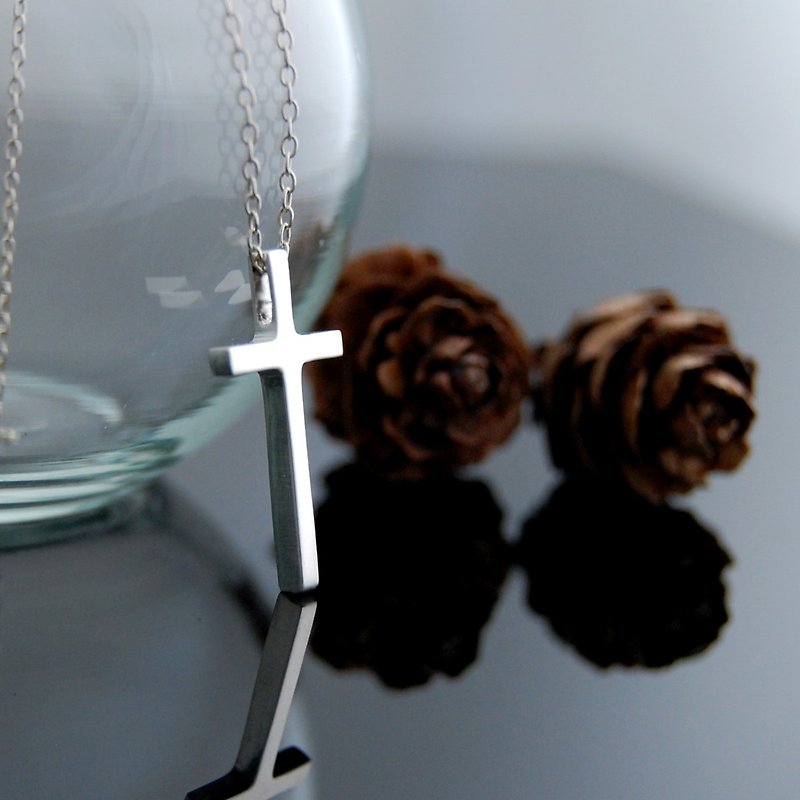 Classic Plain Cross-S (Silver Necklace) - Necklaces - Sterling Silver 