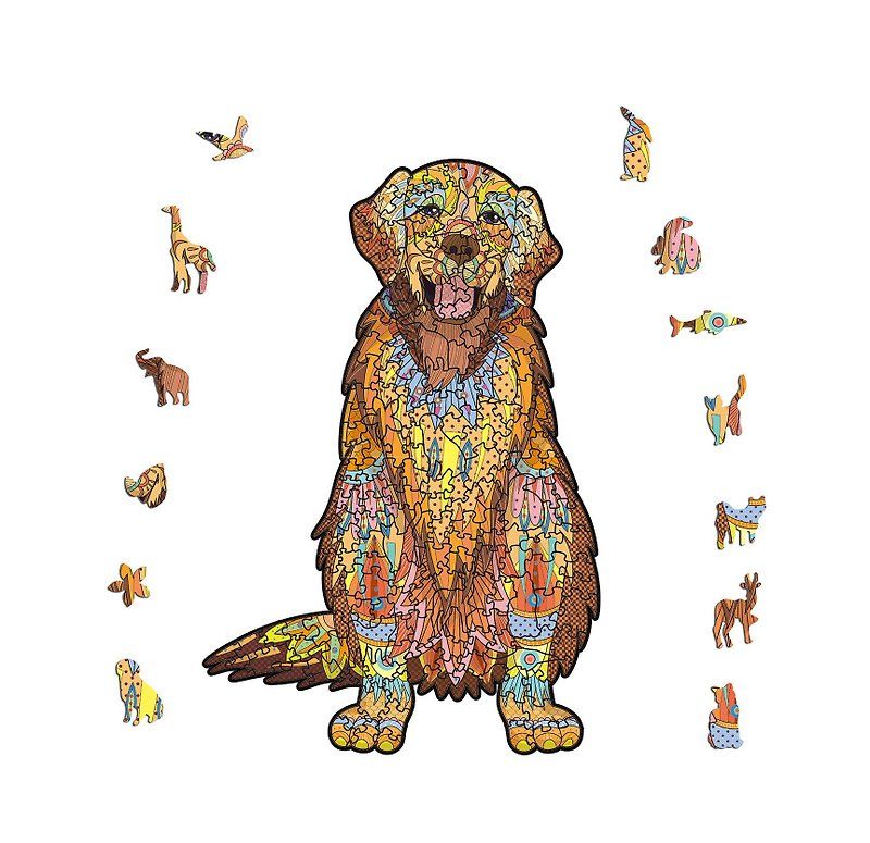 【YAWNGO】Golden Retriever-Animal Puzzle - เกมปริศนา - ไม้ 