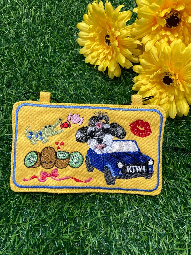 Embroidered license plate Customized pet avatar embroidered license plate - หมอน - งานปัก 