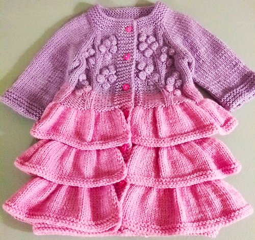 Knitting for kids Knitting pattern for coat for girl 1-2 years, pdf instruction in English