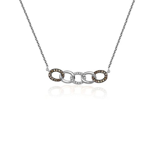 Genevieve Collection 18k混合金鎖鏈形鑽石項鍊