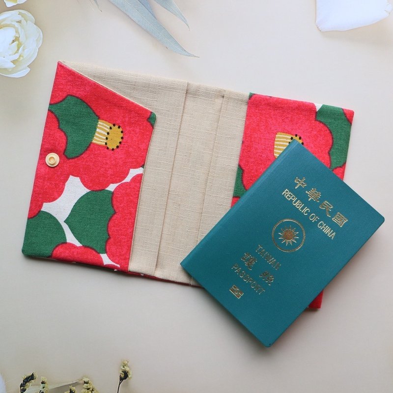 [Optional Fabric] Passport Holder Passport Case Passport Bag - ที่เก็บพาสปอร์ต - ผ้าฝ้าย/ผ้าลินิน สีน้ำเงิน