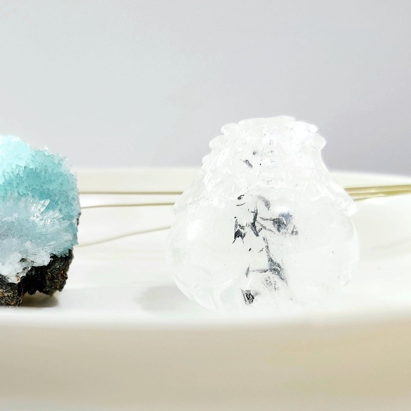 White crystal with blue mica dragon turtle - Items for Display - Crystal Blue